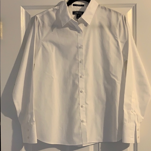 Lands End White Collared Shirt - Picture 1 of 3